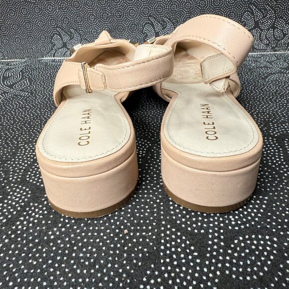 Cole Haan Womens Slingback Pointed Toe Flats Size 7B Beige Leather - Picture 3 of 8